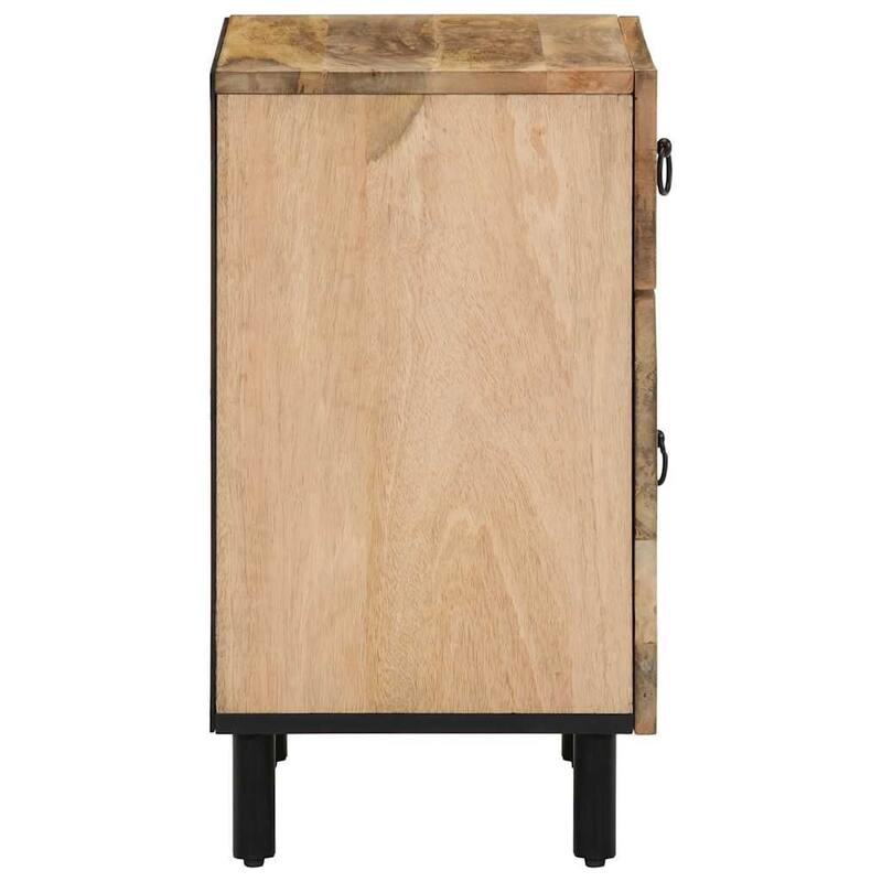 vidaXL Bedside Cabinet Natural wood Solid mango wood, engineered wood, iron - 13.0 x 19.7 x 23.6 in