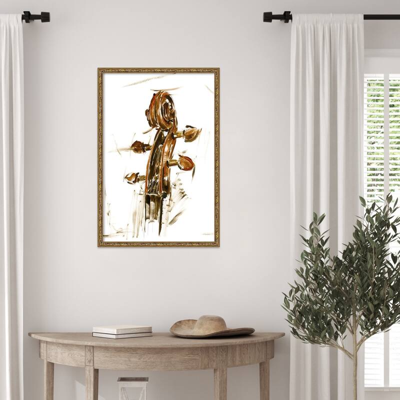 Instrumental No. 3 by Ethan Harper Wood Framed Wall Art Print - Belvedere Bronze