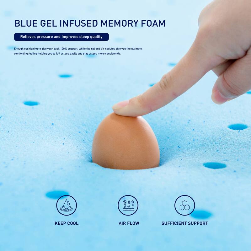 Subrtex Comfort 3 Inch Gel Memory Foam Topper