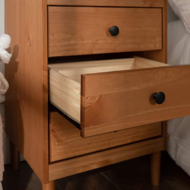 Middlebrook Bullrushes Solid Wood 3-Drawer Nightstand, Set of 2
