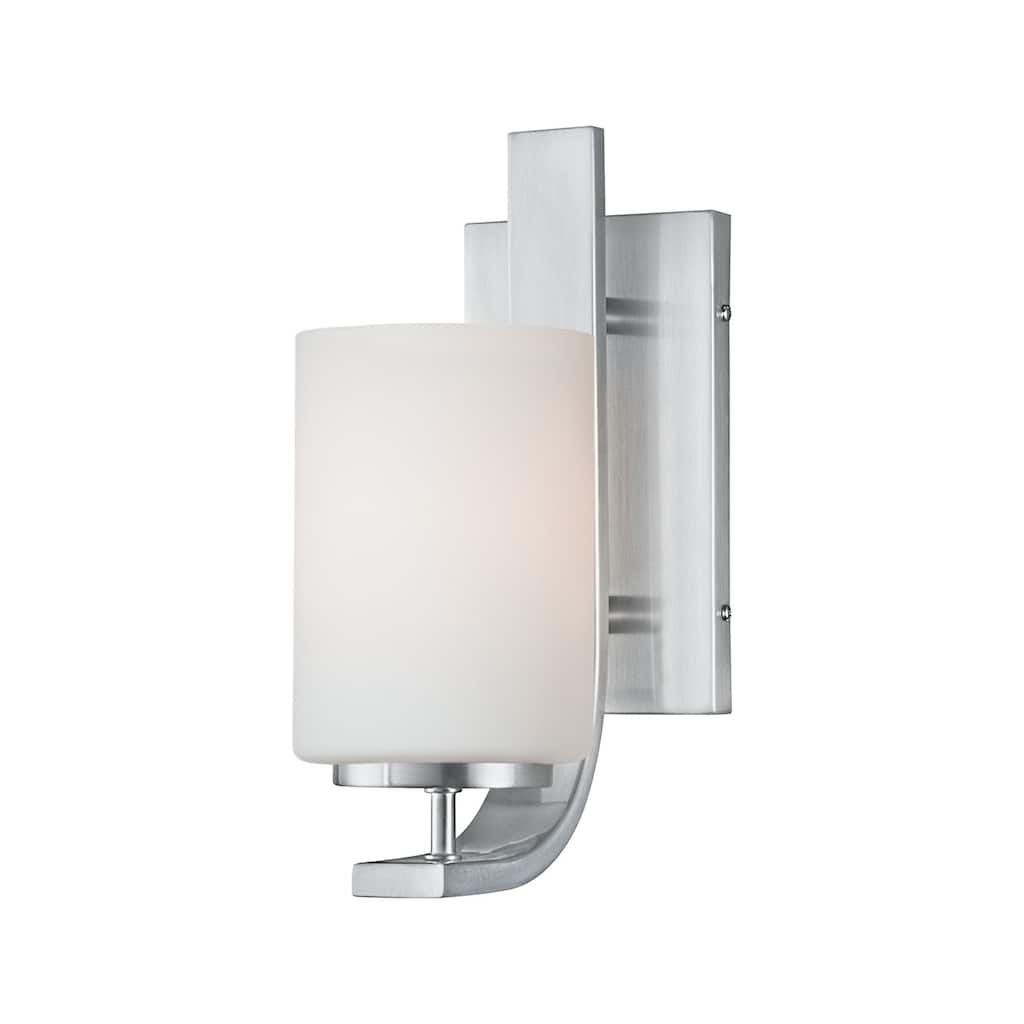 Elk Home Pendenza Brushed Nickel With White Glass 1 Light Vanity Light