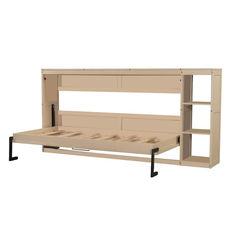 Twin Size Murphy Bed with Bookshelf