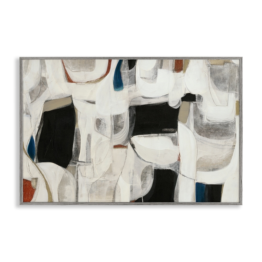 Stupell Dynamic Earthy Shapes Framed Giclee Art Design By Kippi Leonard