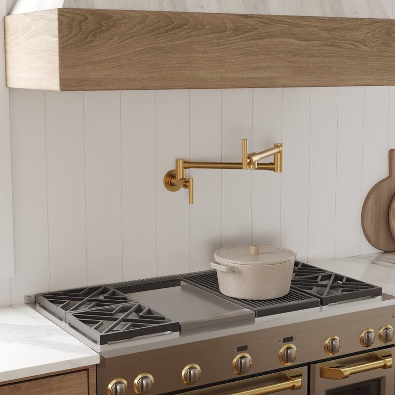 Contemporary Wall Mount Pot Filler Kitchen Faucet