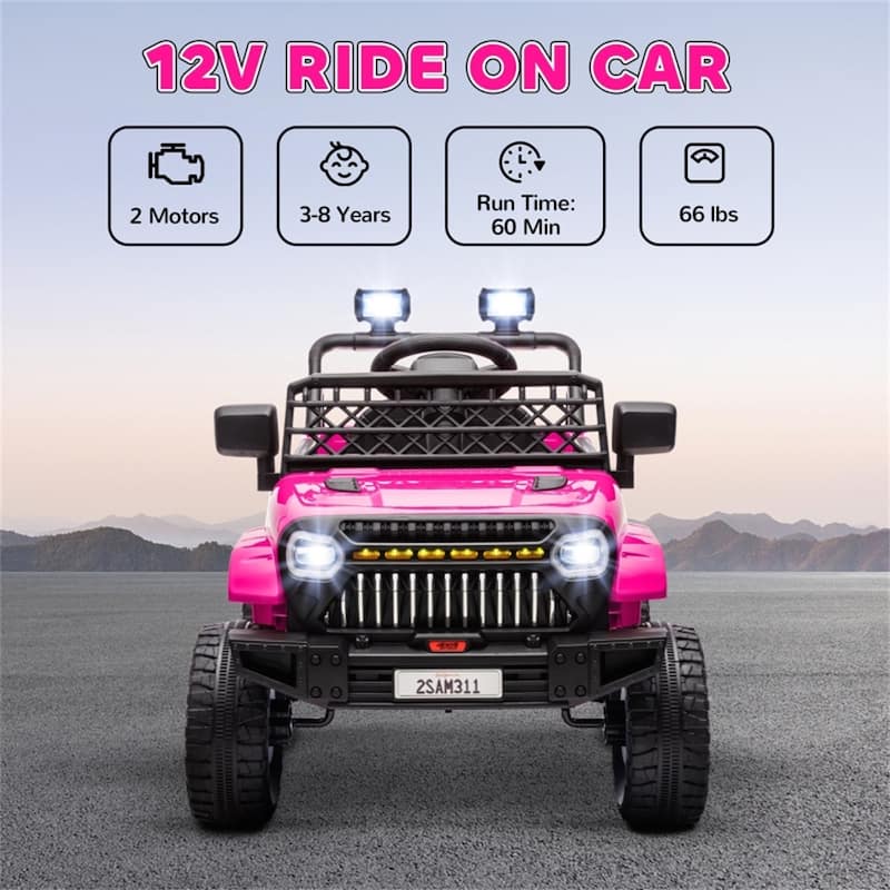 Children’s 12V Electric Ride on Car with Remote Control and Dual Motors Music Horn USB and Headlights