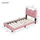 preview thumbnail 3 of 15, Twin Size PU Leather Upholstered Platform Bed with Carton Ears Shaped Headboard,2 Colors