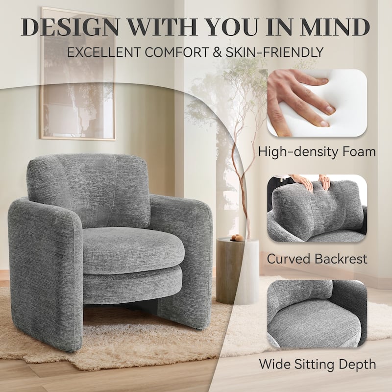 Upholstered Barrel Armchair