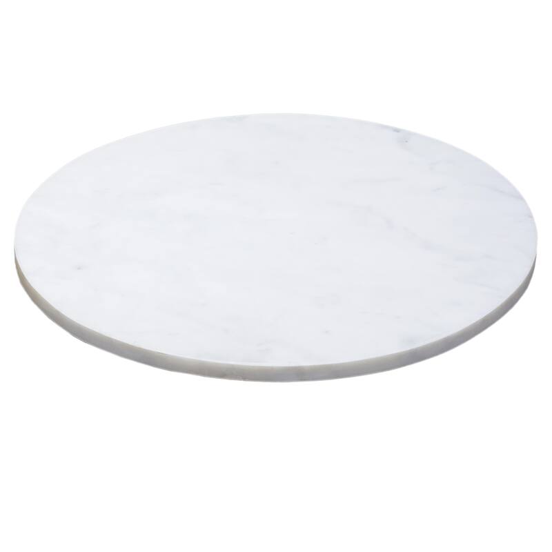 Tyler 20.5 Inch Accent Side Table Round White Marble Top, Antique Brass, Hammered Pedestal Base