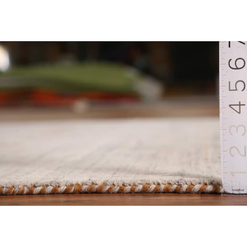 Hand Knotted Oriental 100% Wool Carpet Tribal Animal Pictorial Green Gabbeh Area Rug - 7' 10'' X 5' 1''