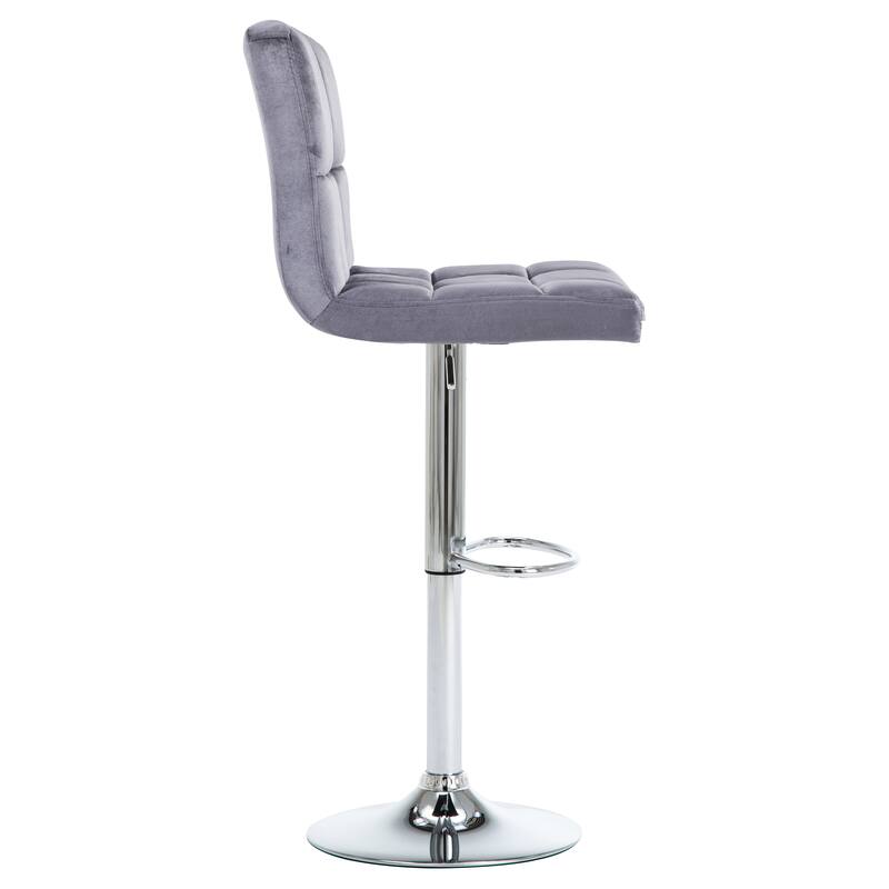 Faux Leather or Velvet Upholstered Adjustable Barstools Counter Bar Pub Height Stools set of 2