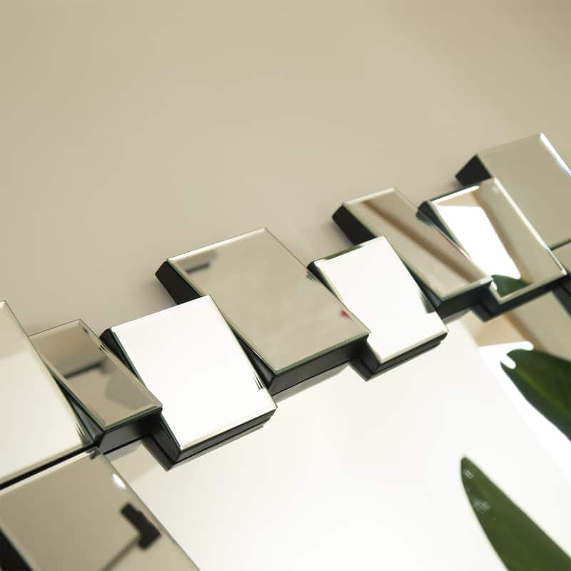 30" Geometric Square Wall Mirror