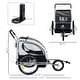 preview thumbnail 3 of 3, 2-Seat Kids Bike Trailer with Safety Harness, Canopy & Storage - 52 lbs Weight Limit, for Outdoor Adventures