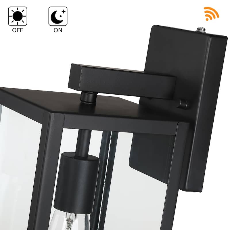 2-pack 13" H 1-Light Black Outdoor wall Lantern(Dusk to Dawn could be chosen)