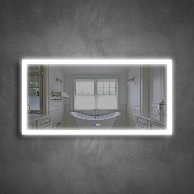 Bathroom Wall Mounted Frameless LED Mirror Super Bright Light With Anti-Fog (Horizontal/Vertical)
