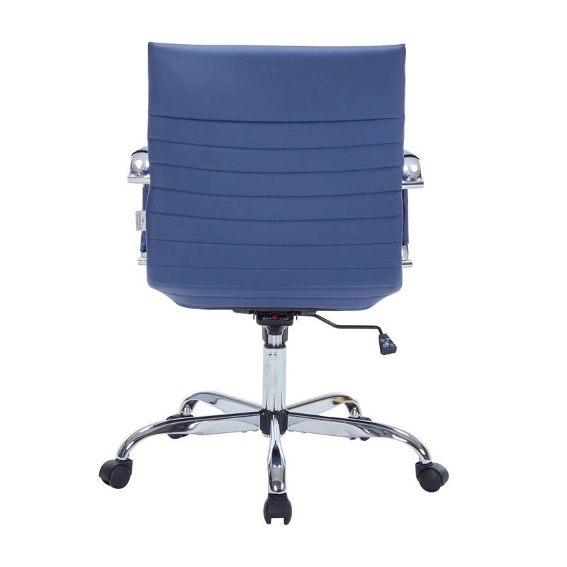 Harris Ergonomic Mid-Back Leather Office Chair with Metal Frame, Adjustable Height, Tilt Lock, and Swivel for Home Office