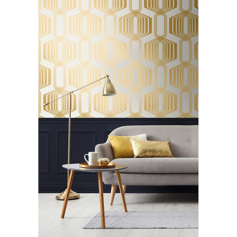 NextWall Striped Geo Peel and Stick Wallpaper