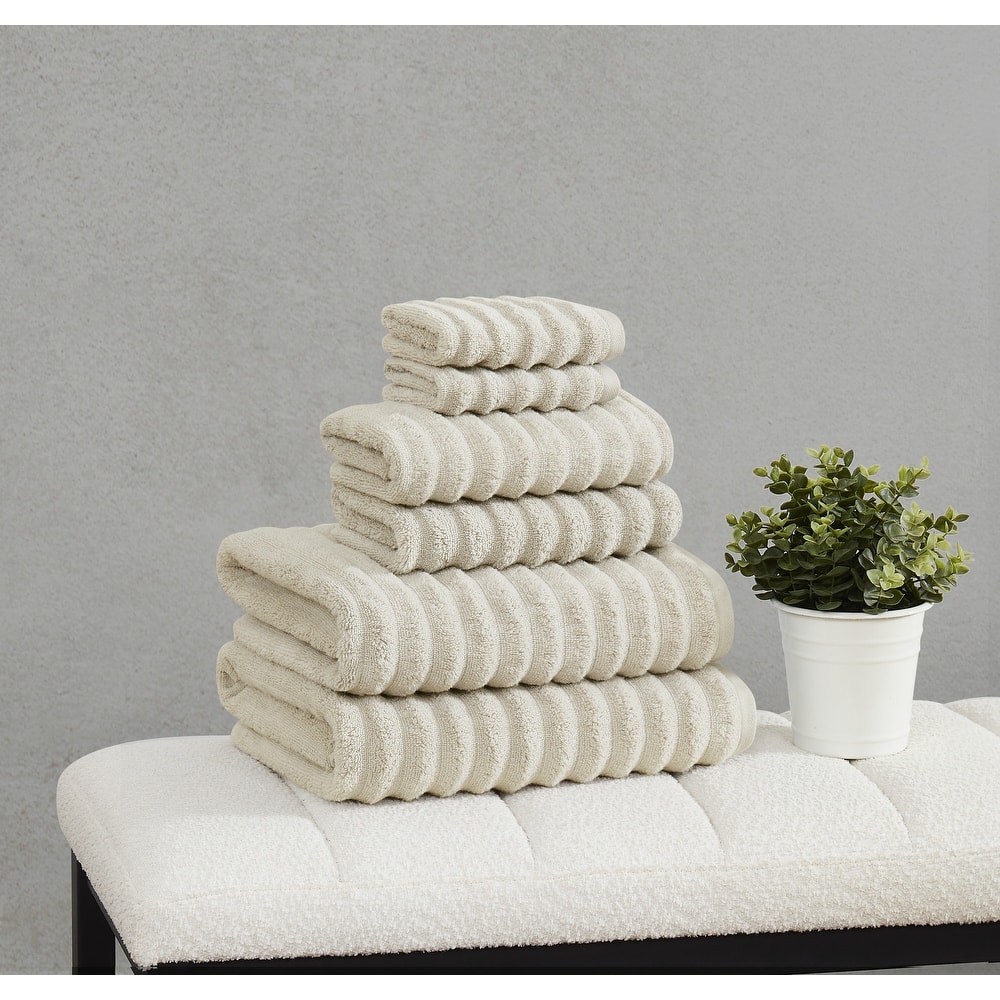 Borghese Roma Ribbed Zero Twist 6 Piece Towel Set
