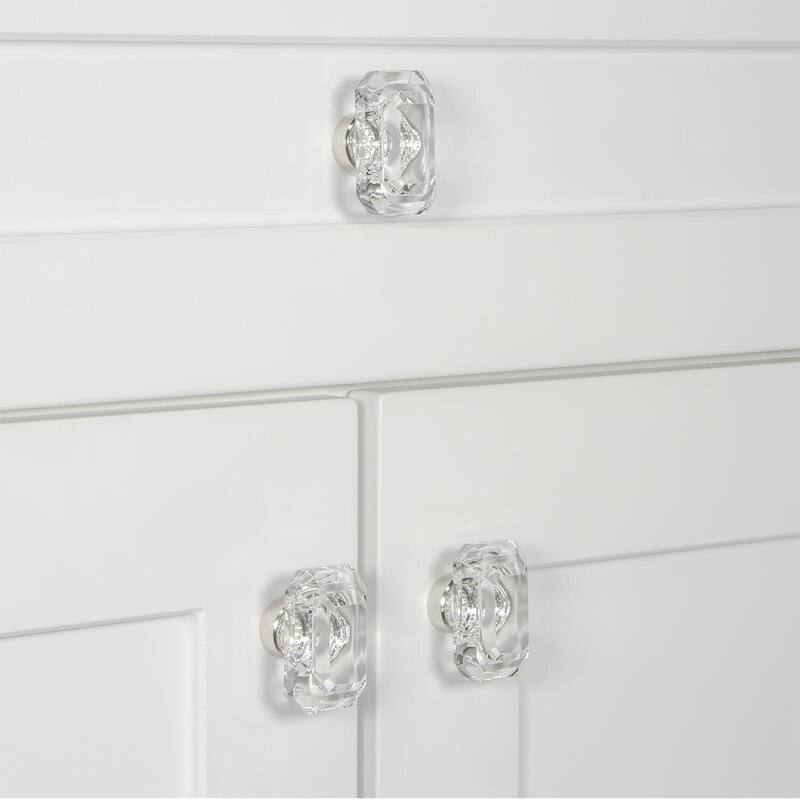Grandeur BAGU-CRYS-KNOB-LG Baguette 1-3/4” Luxury Solid Crystal