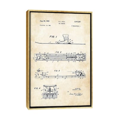 iCanvas "Ski Binding" by Patent77 Framed Canvas Print