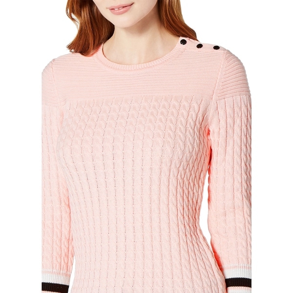 tommy hilfiger pink cable knit sweater