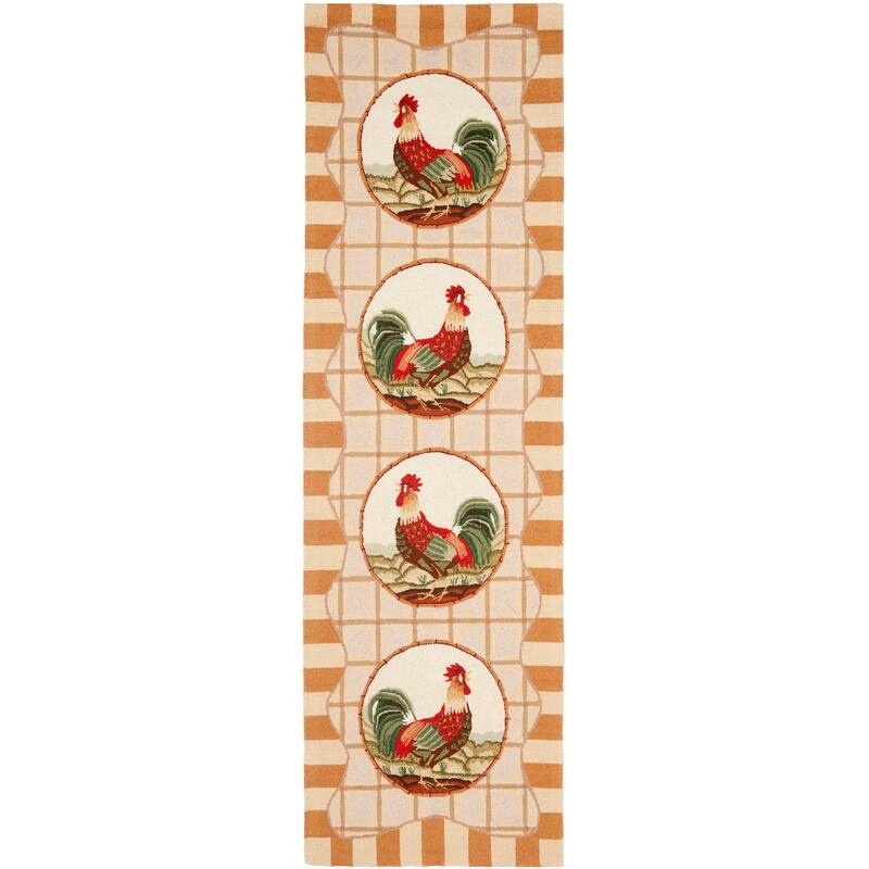 SAFAVIEH Handmade Chelsea Tatyana French Country Wool Rug - 2'6" x 10' Runner - Beige - Runner