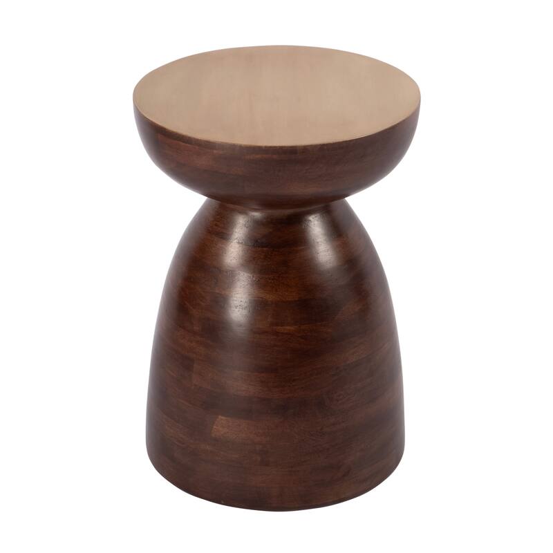 Hayes 13 in. W Round Solid Wood Side Table - Brown