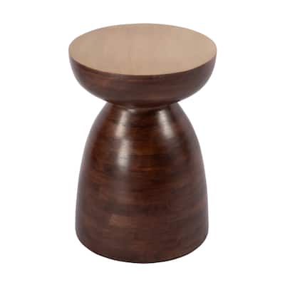 Hayes 13 in. W Round Solid Wood Side Table