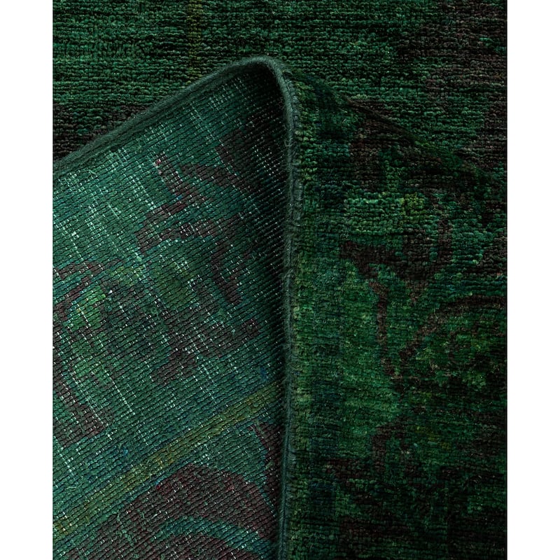 Overdyed One-of-a-Kind Hand-Knotted Runner Rug - Green - 2' 8" x 9' 10"
