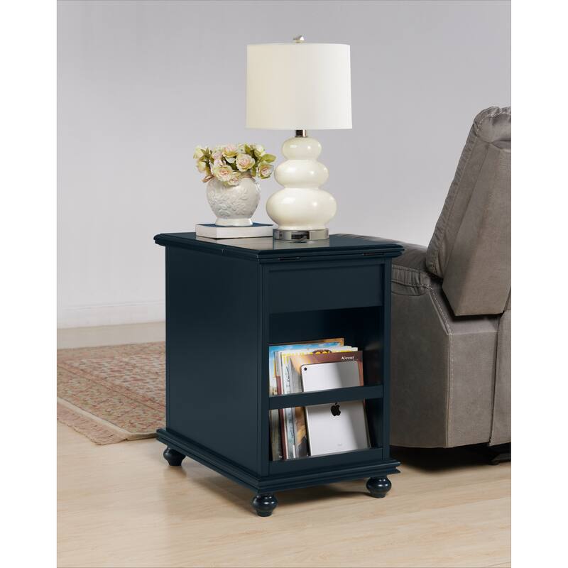 Elegant Chairside Table with Power by Martin Svensson Home