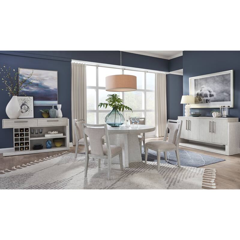 Magnussen Home Lorelei Misty Cloud Extendable 54" Round Dining Table - 54''W x 54''D x 29.75''H