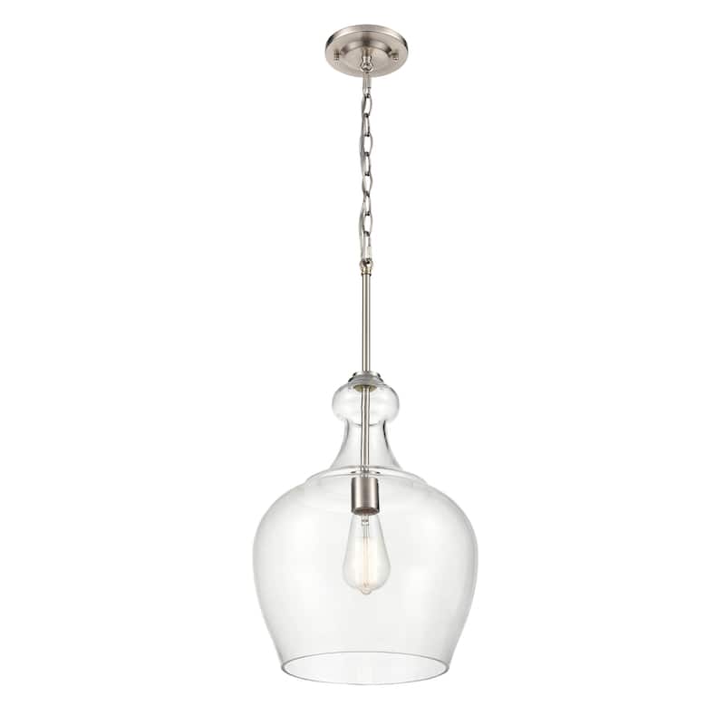 Millennium Lighting Corra 1 Light Pendant Fixture in Multiple Finishes with Glass Shade