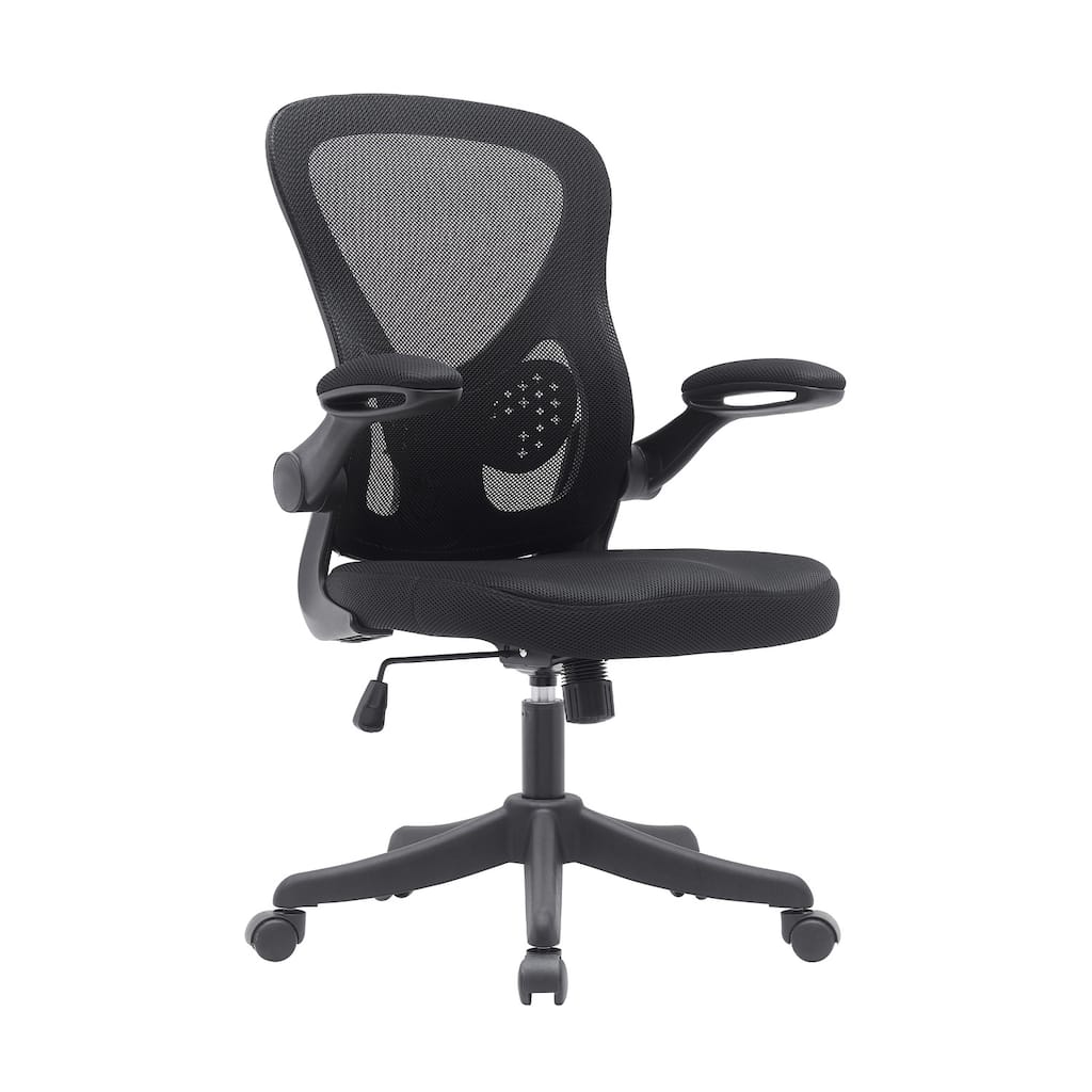Mesh Office Chair - Adjustable Task Chair with Lumbar Support & Flip Up Arms - Ergonomic Desk Chair