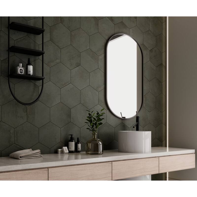 Arcadian Hexagon 9 in. x 10 in. Glazed Porcelain Wall and Floor Tile