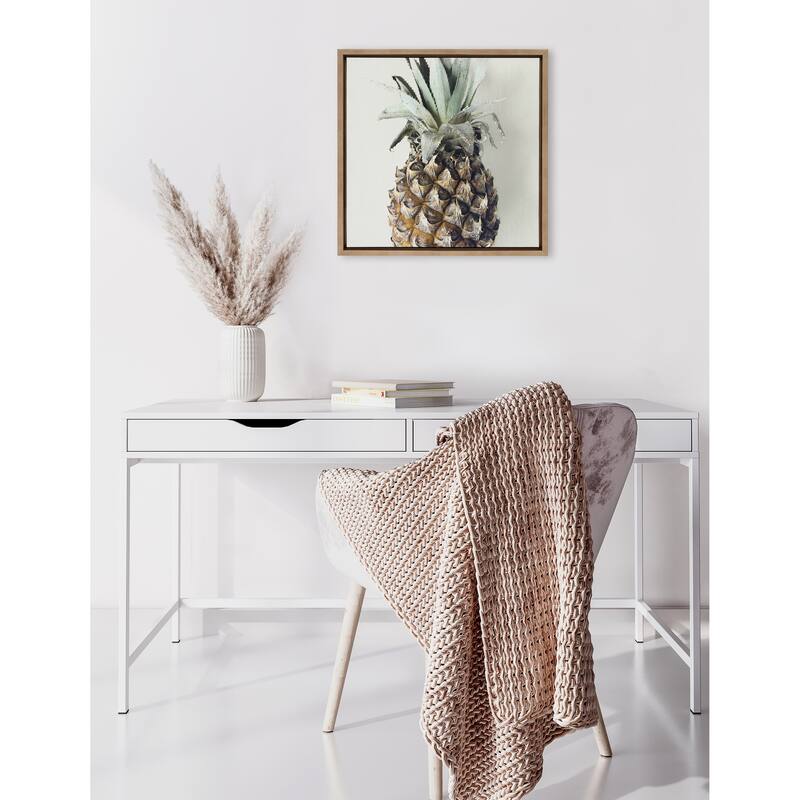 Kate and Laurel Sylvie Solo Pineapple Framed Canvas by F2 Images