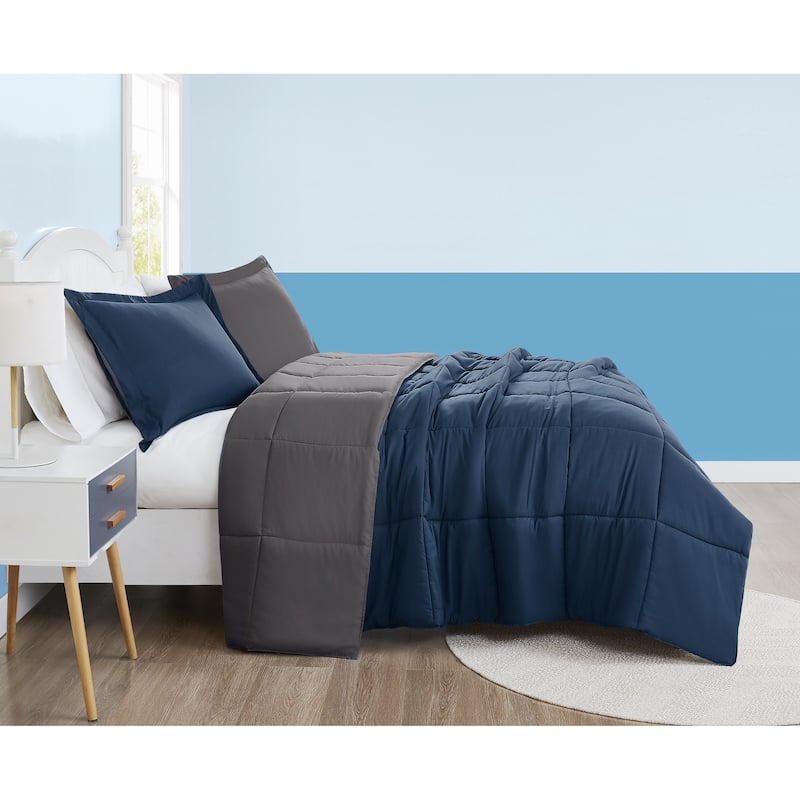 My World Solid Reversible 3-piece Comforter Set
