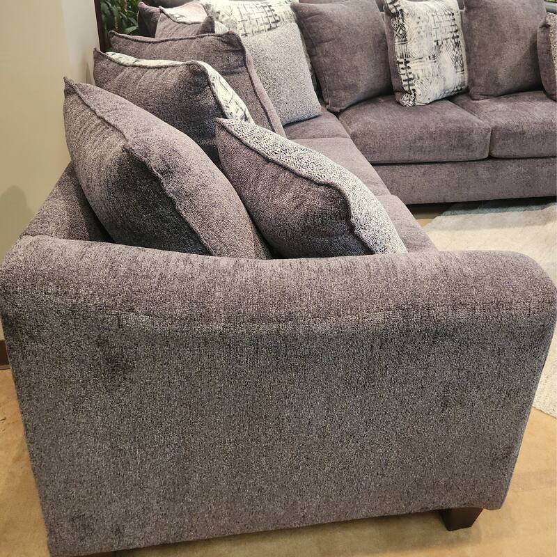 Roundhill Furniture Davoz 2-Piece Living Room Set, Sofa and Cocktail Ottoman, Tori Slate