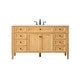 preview thumbnail 7 of 8, Elegant Lighting VF12560 Park Avenue 60" Free Standing Single Basin Natural Wood - Wood Finish