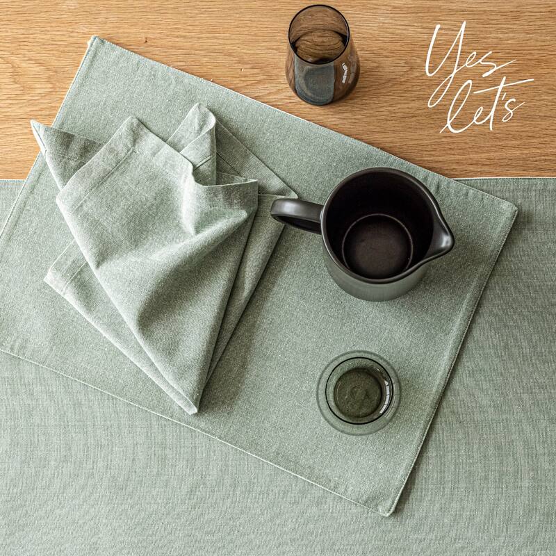 over&back 100% Cotton Woven Chambray Placemats - Set of 4
