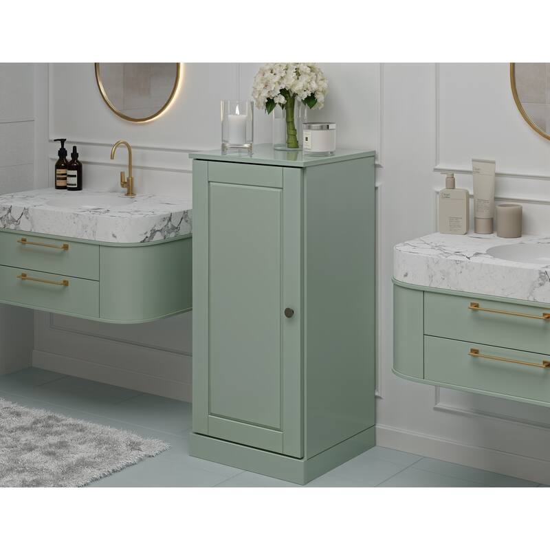 Palace Imports Solid Wood Bathroom Storage Cabinet, Raised Panel Door, Adjustable Shelves - Sage