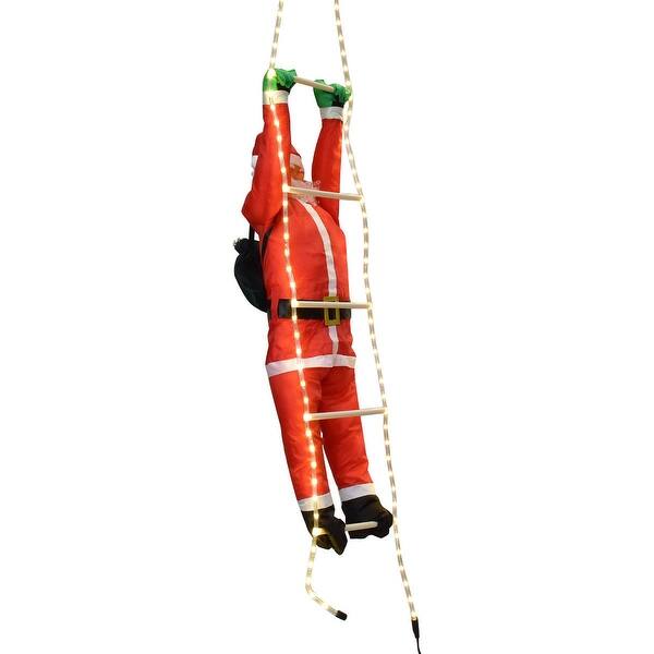 Shop Gymax 4ft Santa Claus Climb Led Light Ladder Christmas