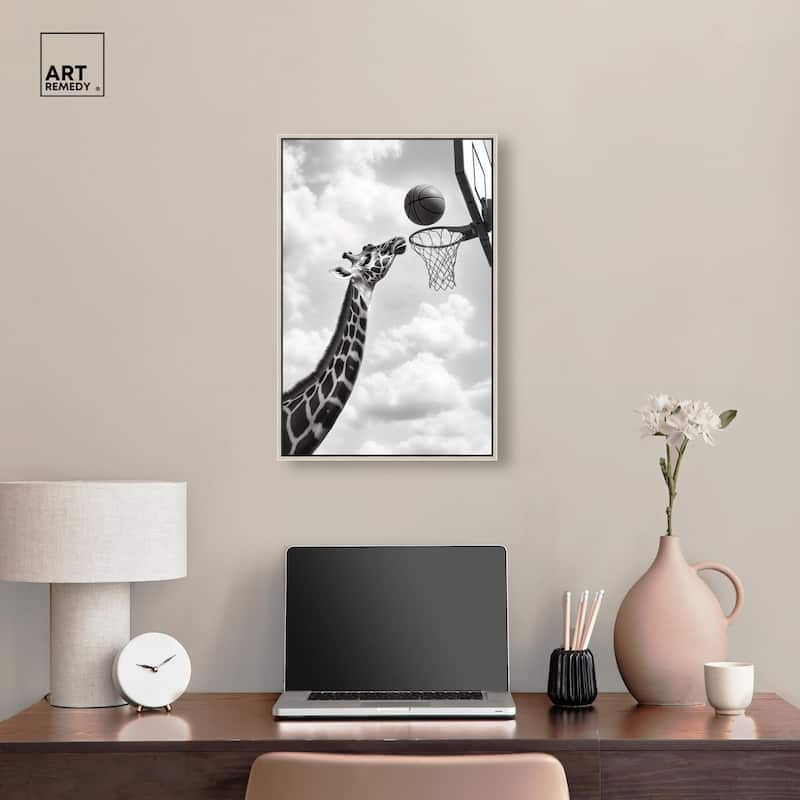 Giraffe Hoops Canvas by Art Remedy