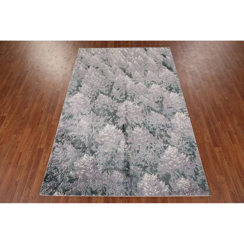 All-Over Abstract Modern Area Rug Handmade Wool Carpet - 6'0" x 9'0"
