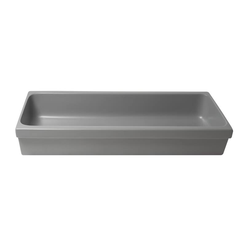 ALFI brand AB48TRGM 48" Grey Matte Above Mount Fireclay Bathroom Trough Sink