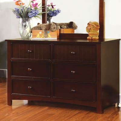 Deer Transitional 48-inch Wide Solid Wood 6-Drawer Dresser by Furniture of America