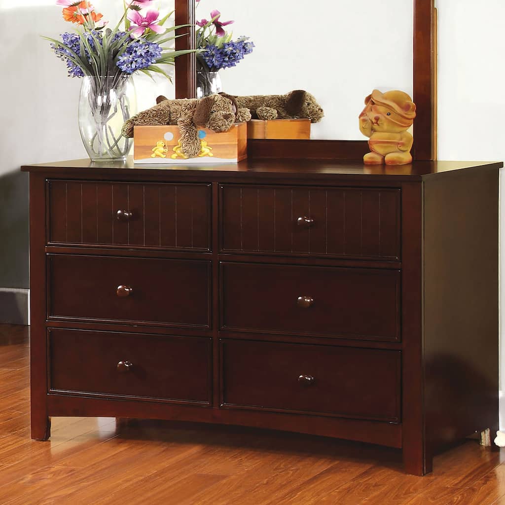 Deer Transitional 48-inch Wide Solid Wood 6-Drawer Dresser by Furniture of America
