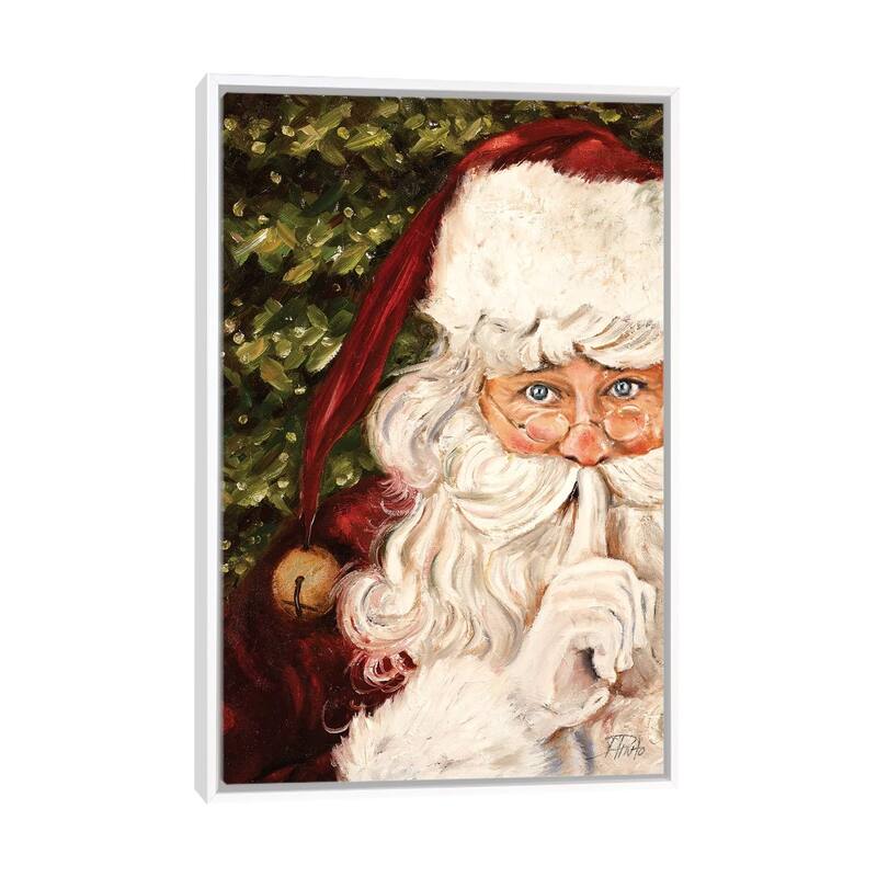 iCanvas "Secret Santa" by Patricia Pinto Framed Canvas Print - White - 48x32