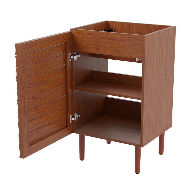 Calandre Thick Linear Slat Modern Farmhouse 2-Shelf Bath Vanity Cabinet Only (Sink Basin not Included), by JONATHAN Y