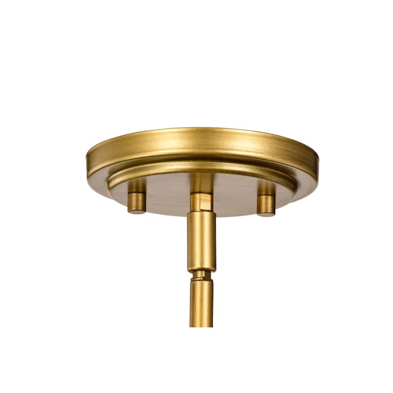 Solara Pendant Natural Brass Finish Frosted Ribbed Glass - Natural Brass