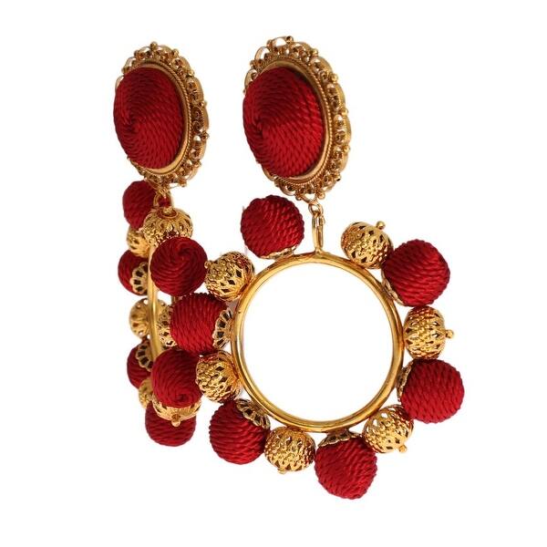 Shop Dolce Gabbana Red Gold Brass Natale Clipon Earring Overstock 21509643