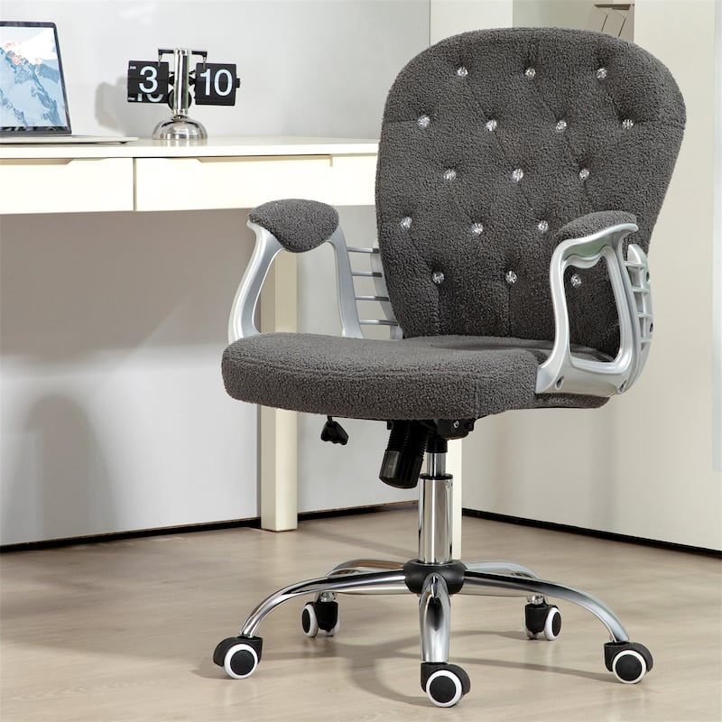 Teddy Swivel Home Office Chair w/ Padded Armrests,Adjustable Height